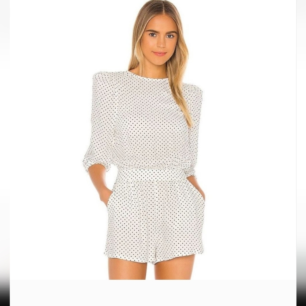 WeWoreWhat Polka Dot Balloon-Sleeve Romper.